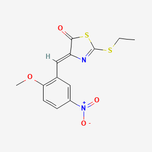 molecular formula C13H12N2O4S2 B5038398 2-(ethylthio)-4-(2-methoxy-5-nitrobenzylidene)-1,3-thiazol-5(4H)-one 