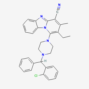 1-{4-[(2-chlorophenyl)(phenyl)methyl]-1-piperazinyl}-2-ethyl-3-methylpyrido[1,2-a]benzimidazole-4-carbonitrile