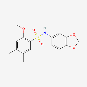 molecular formula C16H17NO5S B5038417 N-1,3-benzodioxol-5-yl-2-methoxy-4,5-dimethylbenzenesulfonamide 