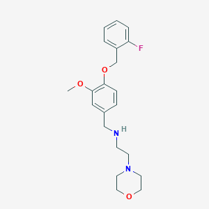 molecular formula C21H27FN2O3 B503843 N-{4-[(2-fluorobenzyl)oxy]-3-methoxybenzyl}-2-(morpholin-4-yl)ethanamine 