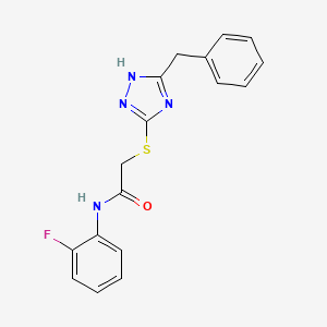2-[(5-benzyl-4H-1,2,4-triazol-3-yl)thio]-N-(2-fluorophenyl)acetamide