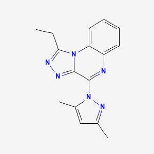 molecular formula C16H16N6 B5038460 4-(3,5-dimethyl-1H-pyrazol-1-yl)-1-ethyl[1,2,4]triazolo[4,3-a]quinoxaline 