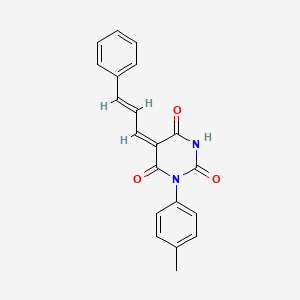 1-(4-methylphenyl)-5-(3-phenyl-2-propen-1-ylidene)-2,4,6(1H,3H,5H)-pyrimidinetrione