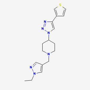 molecular formula C17H22N6S B5038488 1-[(1-ethyl-1H-pyrazol-4-yl)methyl]-4-[4-(3-thienyl)-1H-1,2,3-triazol-1-yl]piperidine trifluoroacetate 