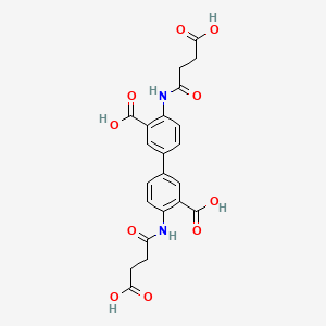 molecular formula C22H20N2O10 B5038501 4,4'-bis[(3-carboxypropanoyl)amino]-3,3'-biphenyldicarboxylic acid 