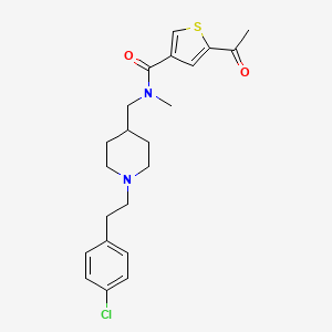 molecular formula C22H27ClN2O2S B5038507 5-acetyl-N-({1-[2-(4-chlorophenyl)ethyl]-4-piperidinyl}methyl)-N-methyl-3-thiophenecarboxamide 