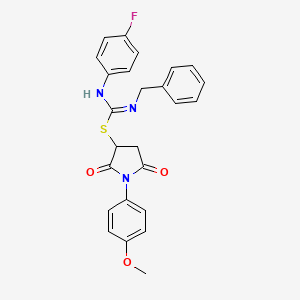 molecular formula C25H22FN3O3S B5038523 1-(4-methoxyphenyl)-2,5-dioxo-3-pyrrolidinyl N-benzyl-N'-(4-fluorophenyl)imidothiocarbamate 