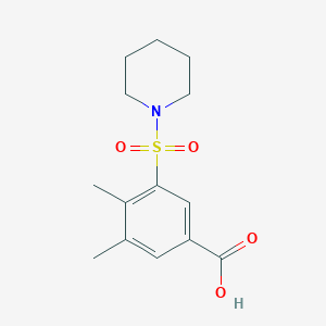 molecular formula C14H19NO4S B5038526 3,4-dimethyl-5-(1-piperidinylsulfonyl)benzoic acid 