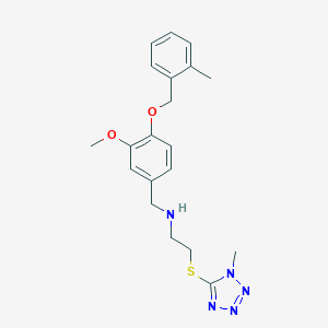 molecular formula C20H25N5O2S B503853 N-{3-methoxy-4-[(2-methylbenzyl)oxy]benzyl}-2-[(1-methyl-1H-tetrazol-5-yl)sulfanyl]ethanamine 