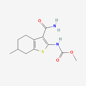 molecular formula C12H16N2O3S B5038565 methyl [3-(aminocarbonyl)-6-methyl-4,5,6,7-tetrahydro-1-benzothien-2-yl]carbamate 