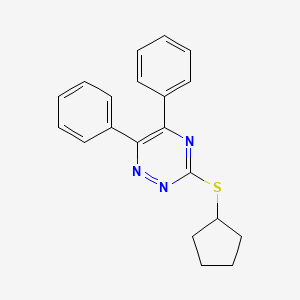 molecular formula C20H19N3S B5038569 3-(cyclopentylthio)-5,6-diphenyl-1,2,4-triazine 