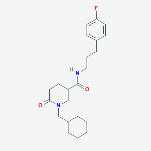 molecular formula C22H31FN2O2 B5038601 1-(cyclohexylmethyl)-N-[3-(4-fluorophenyl)propyl]-6-oxo-3-piperidinecarboxamide 