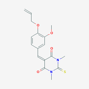 molecular formula C17H18N2O4S B5038604 5-[4-(allyloxy)-3-methoxybenzylidene]-1,3-dimethyl-2-thioxodihydro-4,6(1H,5H)-pyrimidinedione 