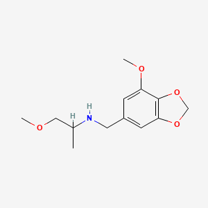 molecular formula C13H19NO4 B5038608 1-methoxy-N-[(7-methoxy-1,3-benzodioxol-5-yl)methyl]-2-propanamine 