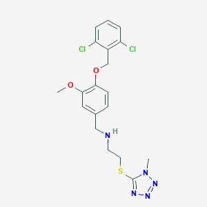 N-{4-[(2,6-dichlorobenzyl)oxy]-3-methoxybenzyl}-2-[(1-methyl-1H-tetrazol-5-yl)sulfanyl]ethanamine