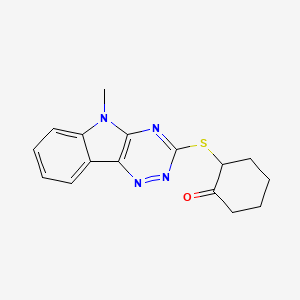 molecular formula C16H16N4OS B5038613 2-[(5-methyl-5H-[1,2,4]triazino[5,6-b]indol-3-yl)thio]cyclohexanone 