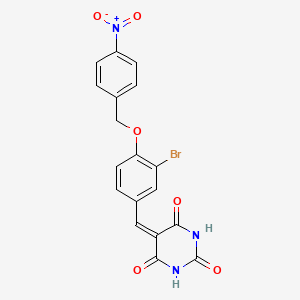 molecular formula C18H12BrN3O6 B5038626 5-{3-bromo-4-[(4-nitrobenzyl)oxy]benzylidene}-2,4,6(1H,3H,5H)-pyrimidinetrione 