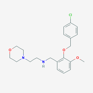 molecular formula C21H27ClN2O3 B503863 N-{2-[(4-chlorobenzyl)oxy]-3-methoxybenzyl}-2-(morpholin-4-yl)ethanamine 