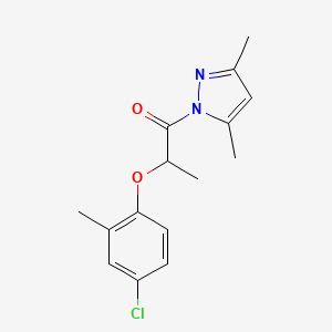 molecular formula C15H17ClN2O2 B5038632 1-[2-(4-chloro-2-methylphenoxy)propanoyl]-3,5-dimethyl-1H-pyrazole 