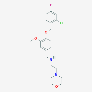 molecular formula C21H26ClFN2O3 B503864 N-{4-[(2-chloro-4-fluorobenzyl)oxy]-3-methoxybenzyl}-2-(morpholin-4-yl)ethanamine 