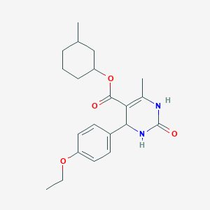 molecular formula C21H28N2O4 B5038666 3-methylcyclohexyl 4-(4-ethoxyphenyl)-6-methyl-2-oxo-1,2,3,4-tetrahydro-5-pyrimidinecarboxylate 