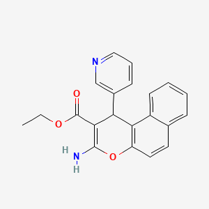 molecular formula C21H18N2O3 B5038688 ethyl 3-amino-1-(3-pyridinyl)-1H-benzo[f]chromene-2-carboxylate 