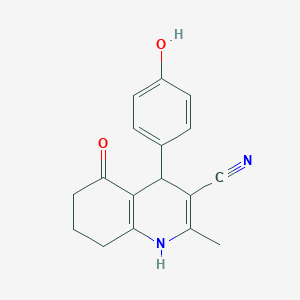 molecular formula C17H16N2O2 B5038750 4-(4-hydroxyphenyl)-2-methyl-5-oxo-1,4,5,6,7,8-hexahydro-3-quinolinecarbonitrile 
