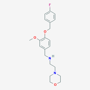 molecular formula C21H27FN2O3 B503876 N-{4-[(4-fluorobenzyl)oxy]-3-methoxybenzyl}-2-(morpholin-4-yl)ethanamine 