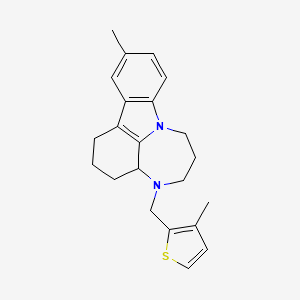 molecular formula C22H26N2S B5038763 11-methyl-4-[(3-methyl-2-thienyl)methyl]-1,2,3,3a,4,5,6,7-octahydro[1,4]diazepino[3,2,1-jk]carbazole 