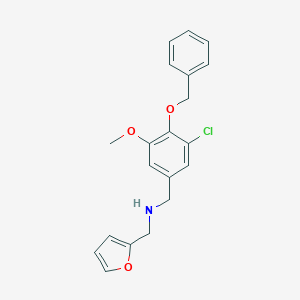 molecular formula C20H20ClNO3 B503877 1-[4-(benzyloxy)-3-chloro-5-methoxyphenyl]-N-(furan-2-ylmethyl)methanamine 