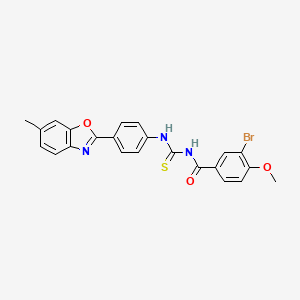 3-bromo-4-methoxy-N-({[4-(6-methyl-1,3-benzoxazol-2-yl)phenyl]amino}carbonothioyl)benzamide