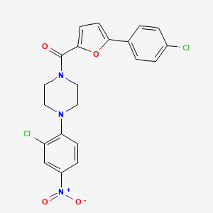 molecular formula C21H17Cl2N3O4 B5038780 1-(2-chloro-4-nitrophenyl)-4-[5-(4-chlorophenyl)-2-furoyl]piperazine 
