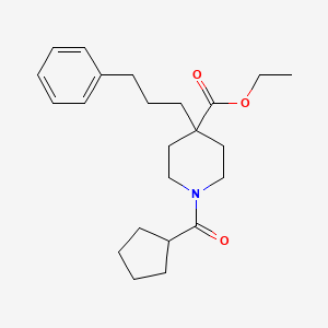molecular formula C23H33NO3 B5038784 ethyl 1-(cyclopentylcarbonyl)-4-(3-phenylpropyl)-4-piperidinecarboxylate 