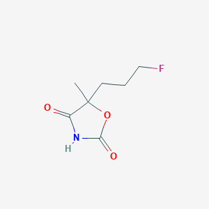molecular formula C7H10FNO3 B050388 5-(3-Fluoropropyl)-5-methyloxazolidine-2,4-dione CAS No. 124315-50-0