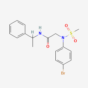 molecular formula C17H19BrN2O3S B5038811 N~2~-(4-bromophenyl)-N~2~-(methylsulfonyl)-N~1~-(1-phenylethyl)glycinamide 