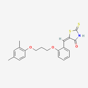 molecular formula C21H21NO3S2 B5038821 5-{2-[3-(2,4-dimethylphenoxy)propoxy]benzylidene}-2-thioxo-1,3-thiazolidin-4-one 