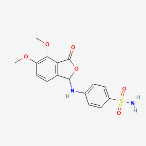 molecular formula C16H16N2O6S B5038836 4-[(4,5-dimethoxy-3-oxo-1,3-dihydro-2-benzofuran-1-yl)amino]benzenesulfonamide 