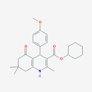 molecular formula C26H33NO4 B5038902 cyclohexyl 4-(4-methoxyphenyl)-2,7,7-trimethyl-5-oxo-1,4,5,6,7,8-hexahydro-3-quinolinecarboxylate 