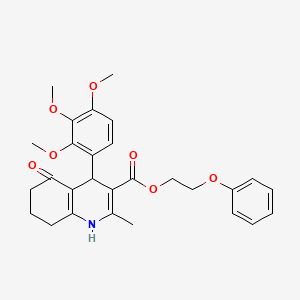 2-phenoxyethyl 2-methyl-5-oxo-4-(2,3,4-trimethoxyphenyl)-1,4,5,6,7,8-hexahydro-3-quinolinecarboxylate