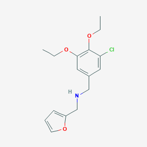 molecular formula C16H20ClNO3 B503893 1-(3-chloro-4,5-diethoxyphenyl)-N-(furan-2-ylmethyl)methanamine 