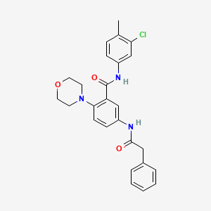 N-(3-chloro-4-methylphenyl)-2-(4-morpholinyl)-5-[(phenylacetyl)amino]benzamide