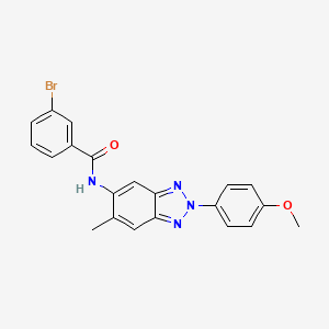 molecular formula C21H17BrN4O2 B5038941 3-bromo-N-[2-(4-methoxyphenyl)-6-methyl-2H-1,2,3-benzotriazol-5-yl]benzamide 