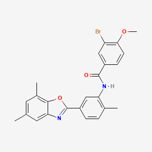 3-bromo-N-[5-(5,7-dimethyl-1,3-benzoxazol-2-yl)-2-methylphenyl]-4-methoxybenzamide