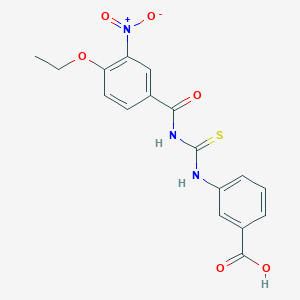 molecular formula C17H15N3O6S B5038983 3-({[(4-ethoxy-3-nitrobenzoyl)amino]carbonothioyl}amino)benzoic acid 