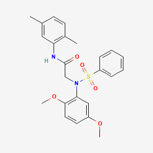 molecular formula C24H26N2O5S B5039040 N~2~-(2,5-dimethoxyphenyl)-N~1~-(2,5-dimethylphenyl)-N~2~-(phenylsulfonyl)glycinamide 