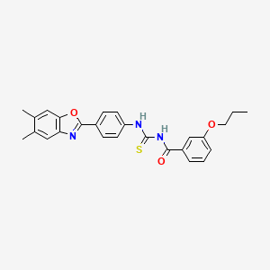 molecular formula C26H25N3O3S B5039083 N-({[4-(5,6-dimethyl-1,3-benzoxazol-2-yl)phenyl]amino}carbonothioyl)-3-propoxybenzamide 