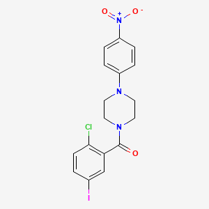 molecular formula C17H15ClIN3O3 B5039086 1-(2-chloro-5-iodobenzoyl)-4-(4-nitrophenyl)piperazine 