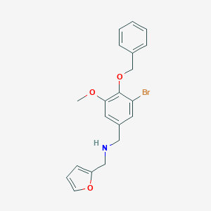 molecular formula C20H20BrNO3 B503909 N-[4-(benzyloxy)-3-bromo-5-methoxybenzyl]-N-(2-furylmethyl)amine 