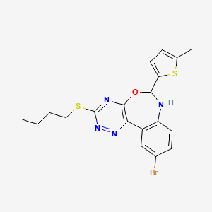molecular formula C19H19BrN4OS2 B5039113 10-bromo-3-(butylthio)-6-(5-methyl-2-thienyl)-6,7-dihydro[1,2,4]triazino[5,6-d][3,1]benzoxazepine 