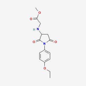 molecular formula C15H18N2O5 B5039114 methyl N-[1-(4-ethoxyphenyl)-2,5-dioxo-3-pyrrolidinyl]glycinate 